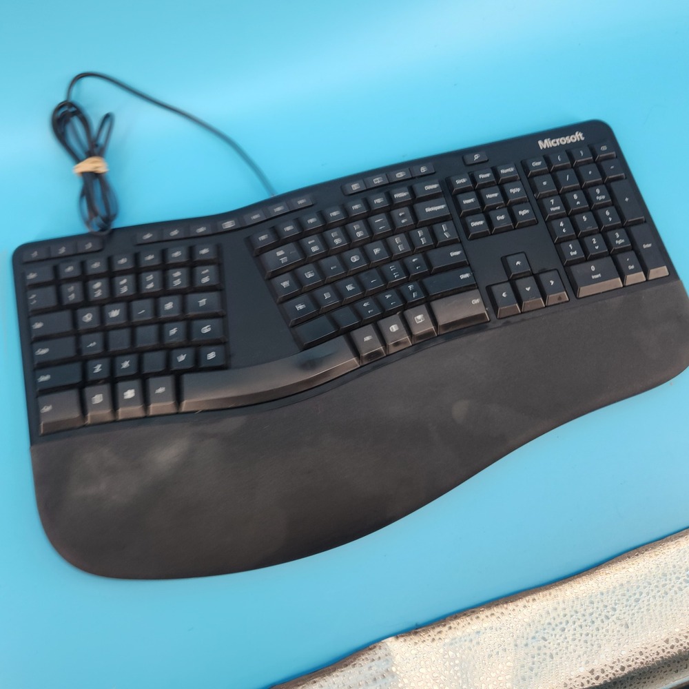 Microsoft Ergonomic Keyboard 1878 LXM-00001 USB Black Tested Working
